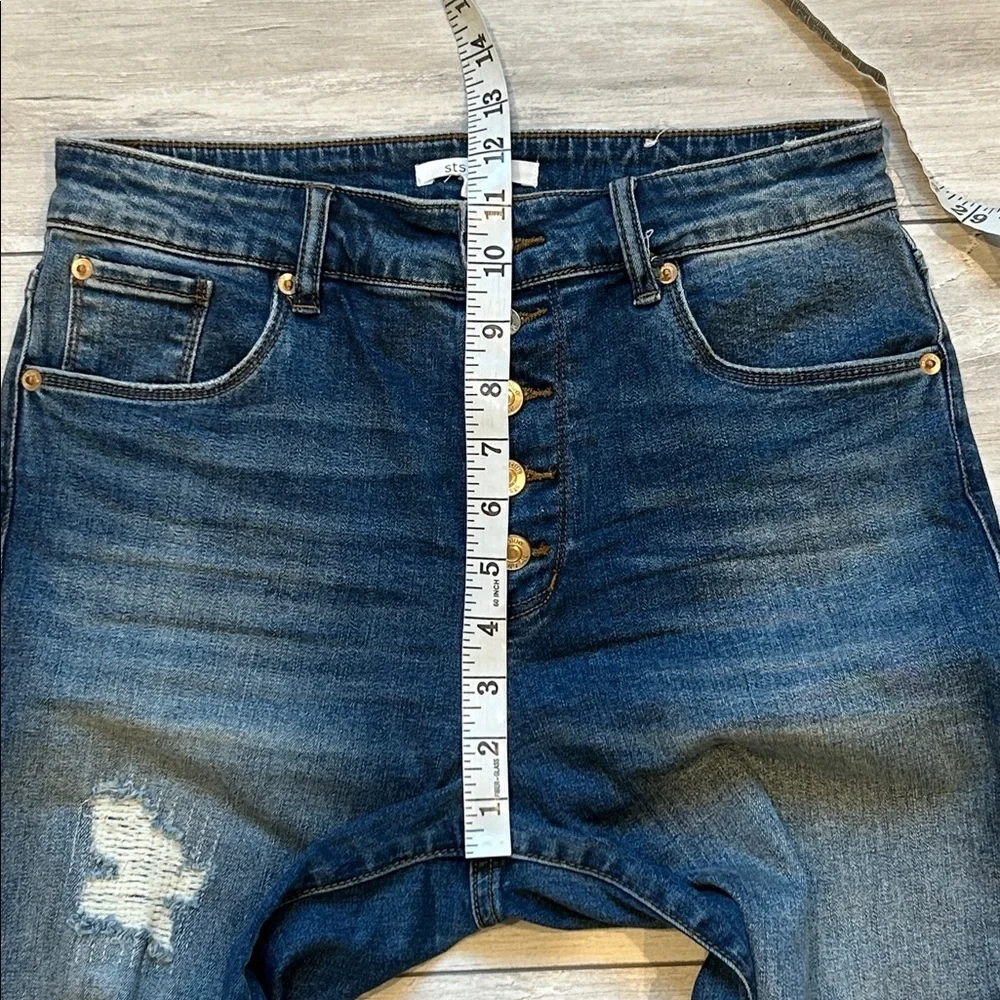 STS Blue Brie high rise button fly skinny ankle jeans size 28